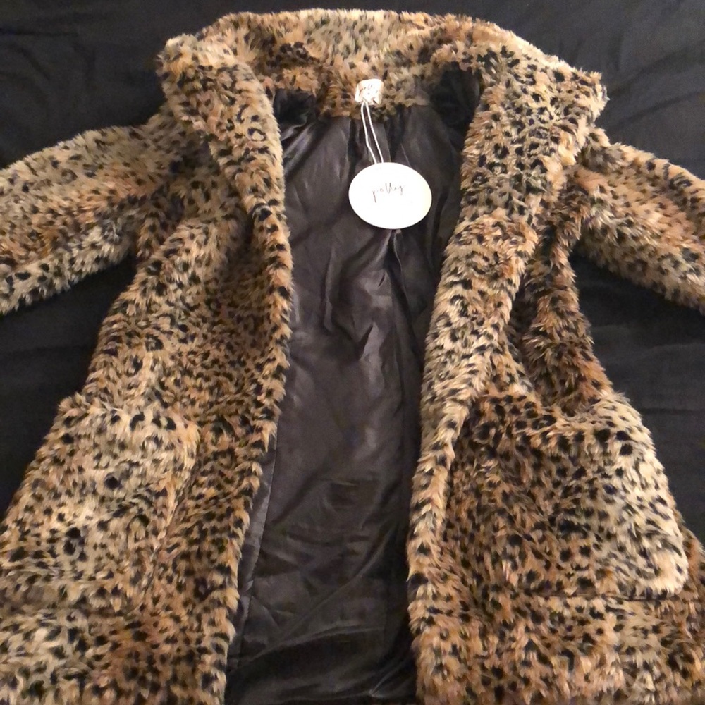 NWT Princess Polly Faux Fur Leopard Coat